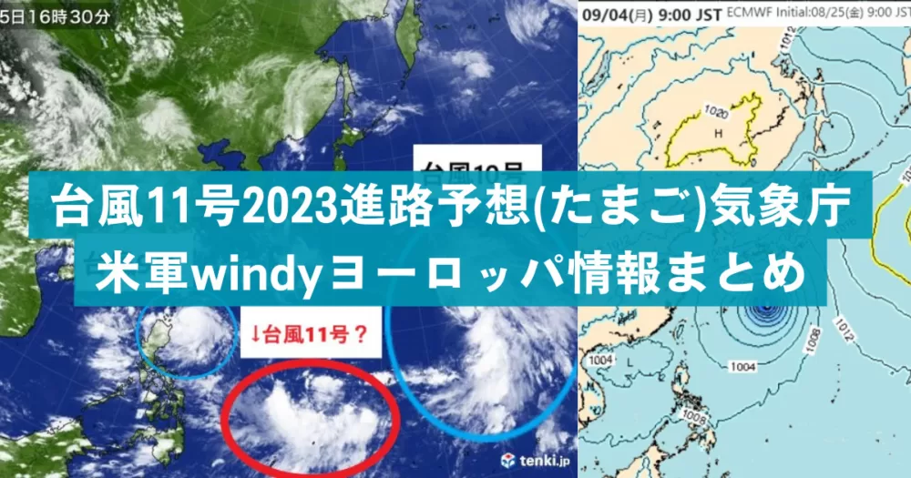 台風11号2023進路予想(たまご)気象庁米軍windyヨーロッパ情報まとめ